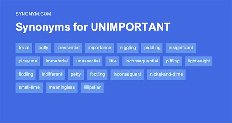 Unimportant Synonyms and Antonyms .